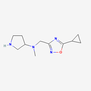 molecular formula C11H18N4O B15262644 N-[(5-cyclopropyl-1,2,4-oxadiazol-3-yl)methyl]-N-methylpyrrolidin-3-amine 
