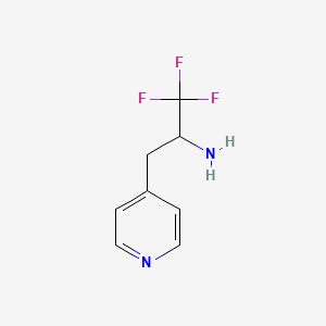 molecular formula C8H9F3N2 B15262660 1,1,1-Trifluoro-3-(pyridin-4-YL)propan-2-amine 
