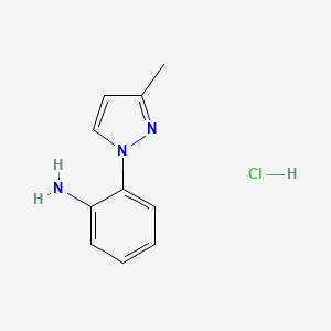 molecular formula C10H12ClN3 B1526273 2-(3-Methyl-1H-pyrazol-1-yl)aniline hydrochloride CAS No. 1365988-08-4