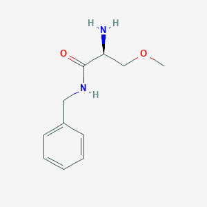 molecular formula C11H16N2O2 B1526274 Propanamide, 2-amino-3-methoxy-N-(phenylmethyl)-, (2S)- CAS No. 474534-78-6