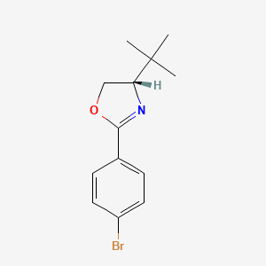 molecular formula C13H16BrNO B1526283 (S)-2-(4-Bromophenyl)-4-t-butyl-4,5-dihydrooxazole CAS No. 1305322-94-4