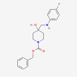 molecular formula C20H23FN2O3 B1526285 Benzyl 4-{[(4-fluorophenyl)amino]methyl}-4-hydroxypiperidine-1-carboxylate CAS No. 1047655-93-5