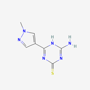 molecular formula C7H8N6S B15262889 4-Amino-6-(1-methyl-1H-pyrazol-4-YL)-1,3,5-triazine-2-thiol 