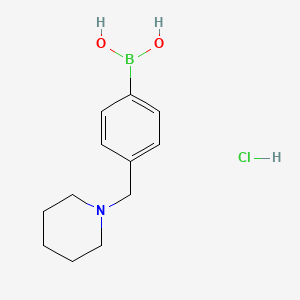 molecular formula C12H19BClNO2 B1526292 4-(Piperidin-1-ylmethyl)phenylboronic acid hydrochloride CAS No. 1301198-10-6