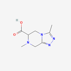 molecular formula C8H12N4O2 B15262991 3,7-Dimethyl-5H,6H,7H,8H-[1,2,4]triazolo[4,3-a]pyrazine-6-carboxylic acid 