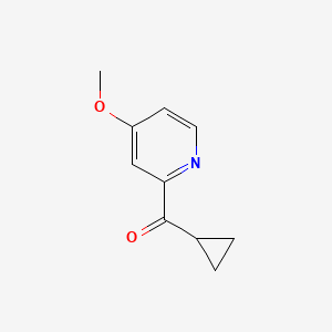 molecular formula C10H11NO2 B15263020 2-Cyclopropanecarbonyl-4-methoxypyridine 
