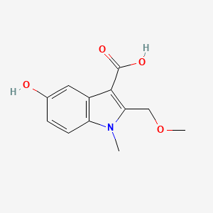 molecular formula C12H13NO4 B15263137 5-Hydroxy-2-(methoxymethyl)-1-methyl-1H-indole-3-carboxylic acid 