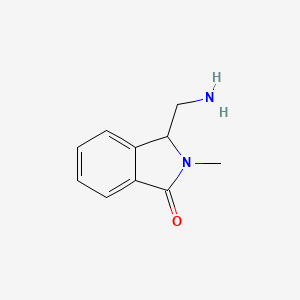 molecular formula C10H12N2O B15263152 3-(Aminomethyl)-2-methyl-2,3-dihydro-1H-isoindol-1-one 