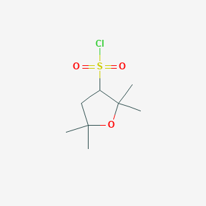 molecular formula C8H15ClO3S B15263213 2,2,5,5-Tetramethyloxolane-3-sulfonyl chloride 