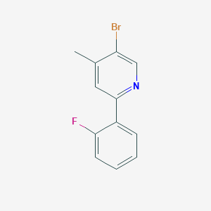 molecular formula C12H9BrFN B15263324 5-Bromo-2-(2-fluorophenyl)-4-methylpyridine 