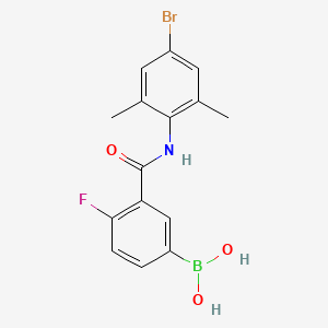 molecular formula C15H14BBrFNO3 B1526334 3-(4-Bromo-2,6-dimethylphenylcarbamoyl)-4-fluorophenylboronic acid CAS No. 1451391-49-3