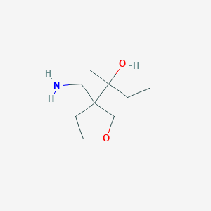 molecular formula C9H19NO2 B15263408 2-[3-(Aminomethyl)oxolan-3-yl]butan-2-ol 