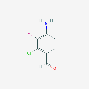 molecular formula C7H5ClFNO B1526347 4-Amino-2-chloro-3-fluorobenzaldehyde CAS No. 757247-98-6