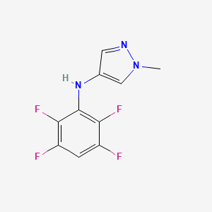 molecular formula C10H7F4N3 B15263470 1-Methyl-N-(2,3,5,6-tetrafluorophenyl)-1H-pyrazol-4-amine 