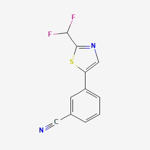 molecular formula C11H6F2N2S B15263476 3-[2-(Difluoromethyl)-1,3-thiazol-5-yl]benzonitrile 