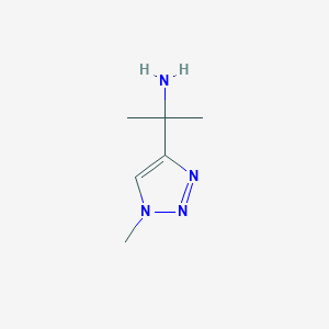 molecular formula C6H12N4 B15263523 2-(1-methyl-1H-1,2,3-triazol-4-yl)propan-2-amine 