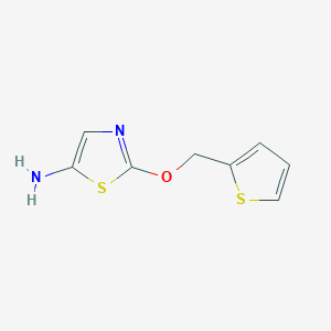 molecular formula C8H8N2OS2 B15263869 2-[(Thiophen-2-yl)methoxy]-1,3-thiazol-5-amine 