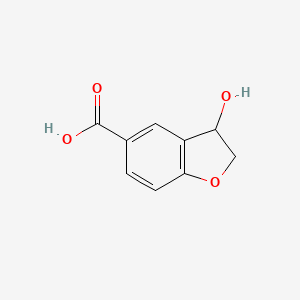 molecular formula C9H8O4 B15263887 3-Hydroxy-2,3-dihydro-1-benzofuran-5-carboxylic acid 