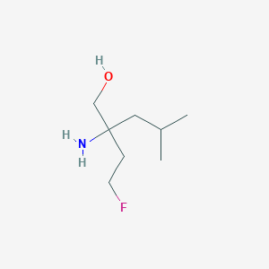 molecular formula C8H18FNO B15263890 2-Amino-2-(2-fluoroethyl)-4-methylpentan-1-ol 