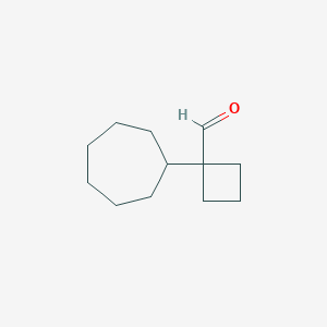 molecular formula C12H20O B15263896 1-Cycloheptylcyclobutane-1-carbaldehyde 