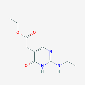 molecular formula C10H15N3O3 B15263903 Ethyl 2-[2-(ethylamino)-6-oxo-1,6-dihydropyrimidin-5-yl]acetate 