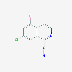 molecular formula C10H4ClFN2 B15264032 7-Chloro-5-fluoroisoquinoline-1-carbonitrile 