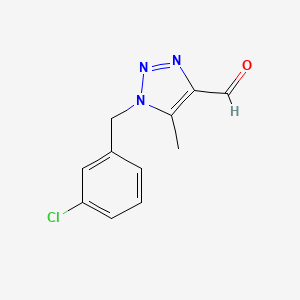 molecular formula C11H10ClN3O B15264035 1-[(3-Chlorophenyl)methyl]-5-methyl-1H-1,2,3-triazole-4-carbaldehyde 