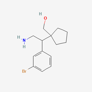 molecular formula C14H20BrNO B15264074 {1-[2-Amino-1-(3-bromophenyl)ethyl]cyclopentyl}methanol 