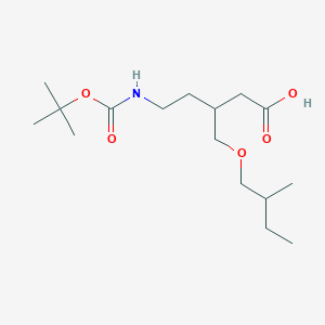 molecular formula C16H31NO5 B15264080 5-{[(Tert-butoxy)carbonyl]amino}-3-[(2-methylbutoxy)methyl]pentanoic acid 