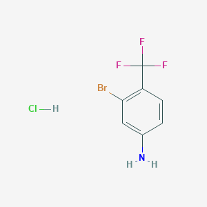 molecular formula C7H6BrClF3N B15264110 3-Bromo-4-(trifluoromethyl)aniline hydrochloride CAS No. 62202-39-5