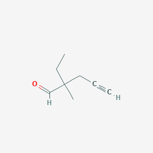 molecular formula C8H12O B15264125 2-Ethyl-2-methylpent-4-ynal 