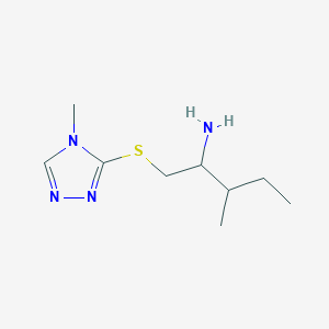 molecular formula C9H18N4S B15264132 3-[(2-Amino-3-methylpentyl)sulfanyl]-4-methyl-4H-1,2,4-triazole 