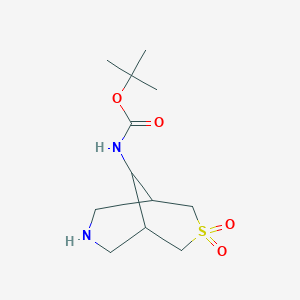 molecular formula C12H22N2O4S B15264168 tert-butyl N-(3,3-dioxo-3lambda6-thia-7-azabicyclo[3.3.1]nonan-9-yl)carbamate 