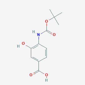 molecular formula C12H15NO5 B1526418 4-{[(Tert-butoxy)carbonyl]amino}-3-hydroxybenzoic acid CAS No. 160450-13-5