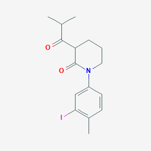 molecular formula C16H20INO2 B15264210 1-(3-Iodo-4-methylphenyl)-3-(2-methylpropanoyl)piperidin-2-one 