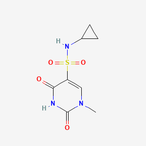 molecular formula C8H11N3O4S B15264233 N-Cyclopropyl-1-methyl-2,4-dioxo-1,2,3,4-tetrahydropyrimidine-5-sulfonamide 