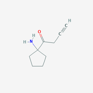 molecular formula C9H13NO B15264242 1-(1-Aminocyclopentyl)but-3-yn-1-one 
