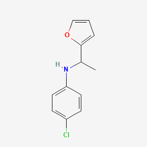 molecular formula C12H12ClNO B15264256 4-chloro-N-[1-(furan-2-yl)ethyl]aniline 