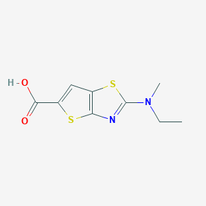 molecular formula C9H10N2O2S2 B15264263 2-[Ethyl(methyl)amino]thieno[2,3-d][1,3]thiazole-5-carboxylic acid 
