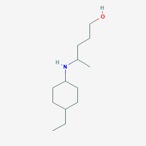 molecular formula C13H27NO B15264271 4-[(4-Ethylcyclohexyl)amino]pentan-1-ol 