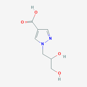 molecular formula C7H10N2O4 B15264286 1-(2,3-Dihydroxypropyl)-1H-pyrazole-4-carboxylic acid 