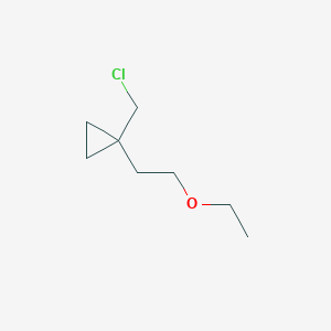 molecular formula C8H15ClO B15264287 1-(Chloromethyl)-1-(2-ethoxyethyl)cyclopropane 