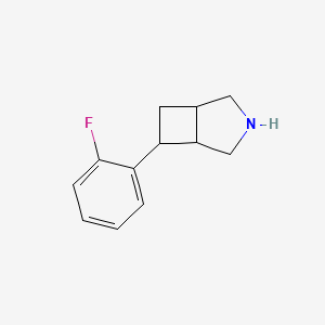molecular formula C12H14FN B15264292 6-(2-Fluorophenyl)-3-azabicyclo[3.2.0]heptane 