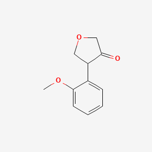 molecular formula C11H12O3 B15264301 4-(2-Methoxyphenyl)oxolan-3-one 