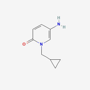 molecular formula C9H12N2O B1526432 5-Amino-1-(cyclopropylmethyl)-1,2-dihydropyridin-2-one CAS No. 1439900-60-3
