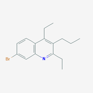 molecular formula C16H20BrN B15264330 7-Bromo-2,4-diethyl-3-propylquinoline 