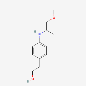 molecular formula C12H19NO2 B15264345 2-{4-[(1-Methoxypropan-2-yl)amino]phenyl}ethan-1-ol 