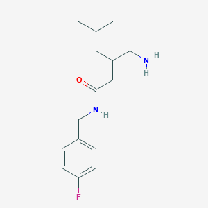 molecular formula C15H23FN2O B15264348 3-(aminomethyl)-N-[(4-fluorophenyl)methyl]-5-methylhexanamide 