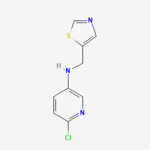 molecular formula C9H8ClN3S B15264355 6-chloro-N-(1,3-thiazol-5-ylmethyl)pyridin-3-amine 