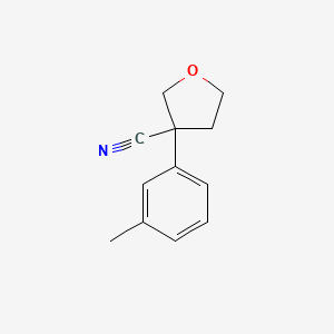 molecular formula C12H13NO B15264365 3-(3-Methylphenyl)oxolane-3-carbonitrile 
